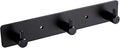 Black 3 Wall Hooks, Matte Black Bathroom Hook Rail, Self Adhesive Key Hook Rack Hanger Towel Robe Stick Hooks for Toilet Entryway Hallway Kitchen Wall Mounted