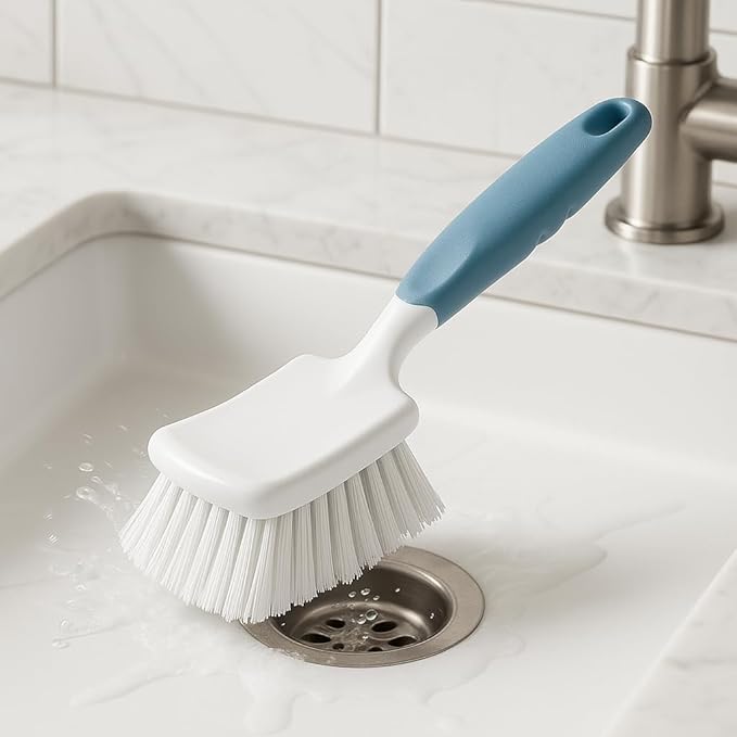 K3M Multipurpose Brush for Household Cleaning, Compact Handheld Scrub Brush with Durable Bristles, Non-Slip Grip for Indoor Surfaces and Everyday Tasks