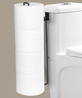 Black Over The Tank Toilet Paper Holder for 4 Roll Tissue，Bathroom Toilet Paper Roll Storage Holder Wall Mount Brushed Nickel,Metal Hanging Toilet Paper Holder Dispenser,Organizer