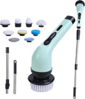 9-in-1 Electric Cleaning Brush Electric Spin Cleaning Scrubber Electric Cleaning Tools Parlour Kitchen Bathroom Cleaning Gadgets (Size : White 9 Heads)