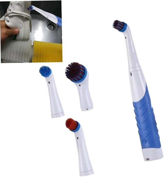 Reveal Power Scrubber Electric Cleaning Brush with 4 Brush Heads for Tub Kitchen Blue..