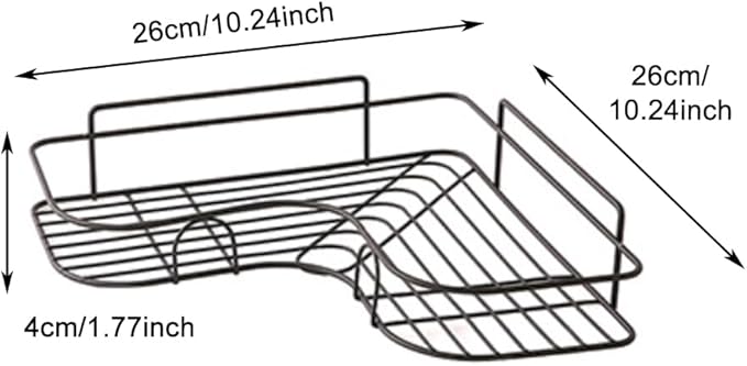 Pilarmuture 1-Shelf Modern Black Iron Corner Shower Caddy, Strong & Durable, No Drill Wall Mounted Shower Shelf for Bathroom, Kitchen, Bedroom, Office