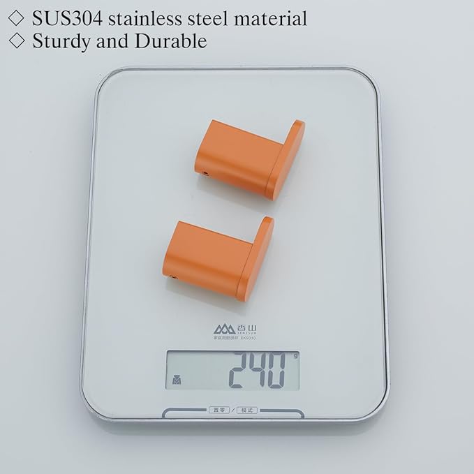 RANDOM Orange Towel Hooks for Bathrooms Round Shower Hooks SUS304 Stainless Steel Wall Mount Coat Hooks.RD-96026-8HOR
