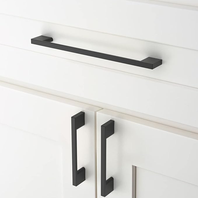 Amerdeco 15 Pack Matte Black Cabinet Pulls 7.5 Inch(192MM) Hole Centers Kitchen Cabinet Handles Cabinet Hardware Kitchen Handles for Cabinets Cupboard Handles Drawer Pulls ZH0060