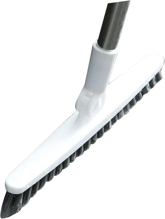 Long Handle Crevice Brush Floor Tile Grout Brush Corner with Sturdy Plastic for Bathroom Kitchen Toilet (White 120cm)