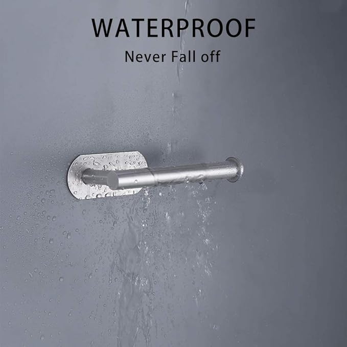 3M Toilet Paper Holder no Drilling for Bathroom and Washroom, SUS304 Stainless Steel Brushed Nickel (Silver), DG-TPA22