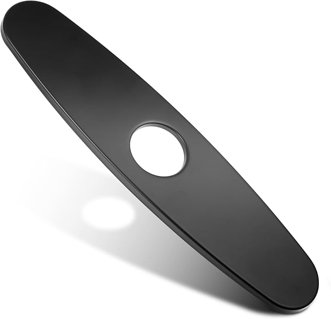 Matte Black Faucet Plate, Kitchen Sink Cover Stainless Steel Sink Hole Cover 10 Inch 1 or 3 Hole Deck Plate Bathroom or Kitchen Sinks Faucet Escutcheon Holes Covers