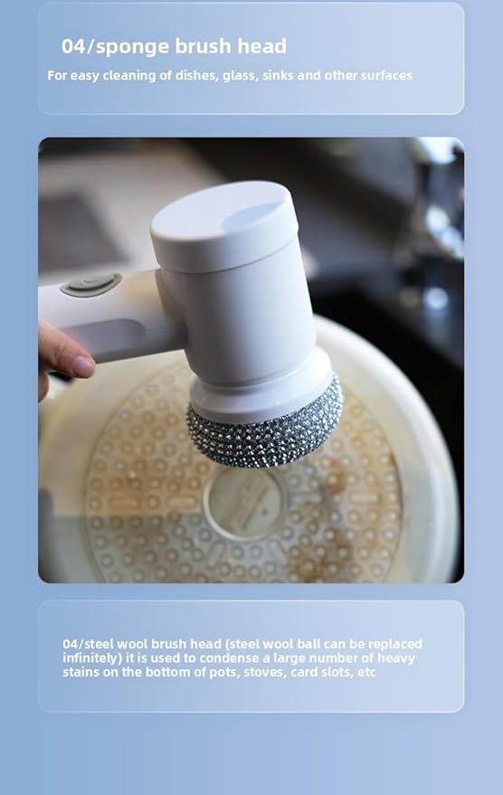 Electric Cleaning Brush Set with 360° Rotation, Electric Spin Scrubber，with 10 Replaceable Heads, Cleaning Brush for Bathroom/Sink/Window/Kitchen/Tub/Tile