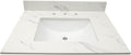 MSI Calacatta Lumas Vanity Top with Under Mount Rectangle Ceramic Sinks, Engineered Marble Stone, 4" CC Faucet Holes, 31"X22"