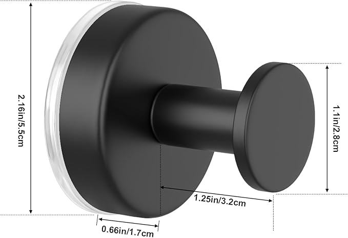HUFEEOH 4-Pack Heavy Duty Suction Cup Hooks for Shower - Strong Vacuum Black Hooks for Towels, Robes & Accessories, Removable Bathroom Holder for Tile, Glass, Mirror - No Drill Hanging Solution