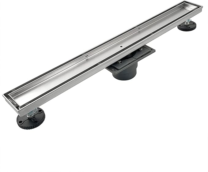 Neodrain 28-Inch Linear Shower Drain with Tile Insert Grate, Professional Brushed 304 Stainless Steel Rectangle Shower Floor Drain Manufacturer, Linear Drain with Shower Drain Base