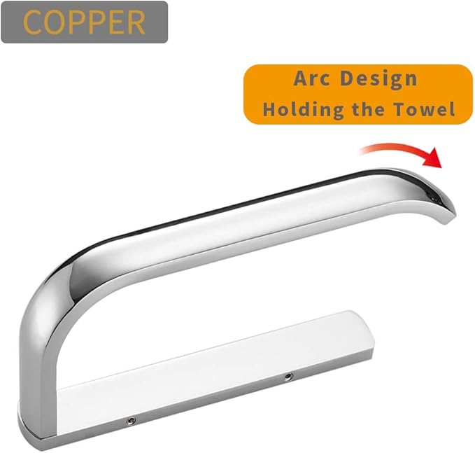 BESy Brass Toilet Tissue Paper Holder Polished Chrome Bathroom Accessories Fixtures Wall Mounted, Rust Protection