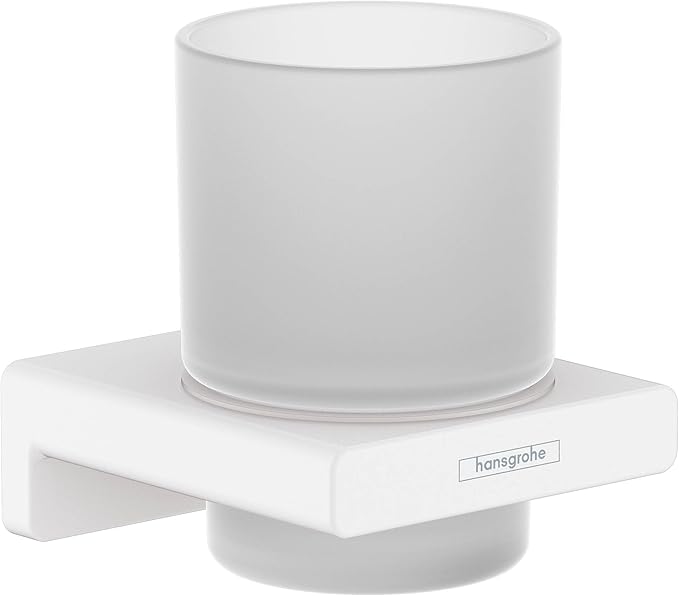 hansgrohe AddStoris Toothbrush Tumbler in Matte White 4-inch Accessories in Matte White, 41749700