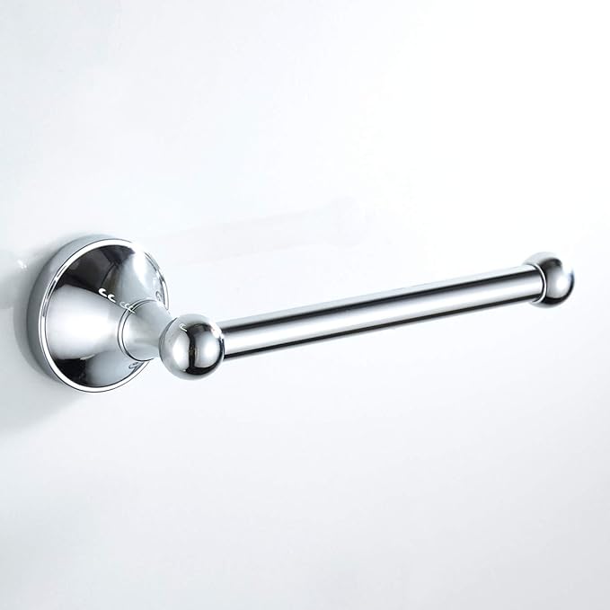 Flybath Toilet Paper Holder Without Cover Brass Bathroom Tissue Roll Bar Wall Mounted, 20 cm / 7.87 inches, Polished Chrome