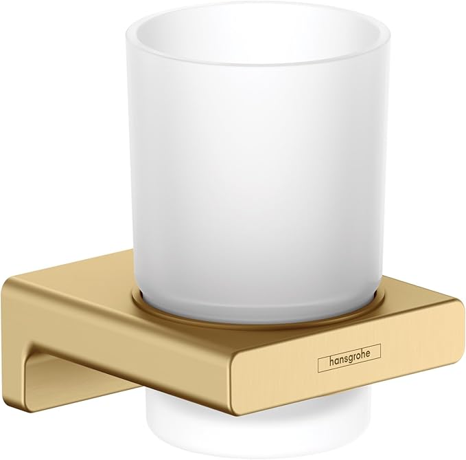 hansgrohe AddStoris Modern Tumbler in Brushed Gold Optic, 41749250