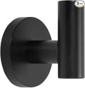 TUNNY 3 Pack Round Bathroom Towel Hooks - Matte Black Robe Hooks Coat Hooks Wall Hooks for Bathroom Bedroom Kitchen (Matte Black, 3)