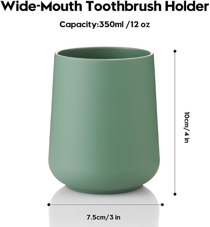 Matte Sage Green Toothbrush Holder for Electric Toothbrushes Bathroom Organizer for Toothpaste Kids & Adults