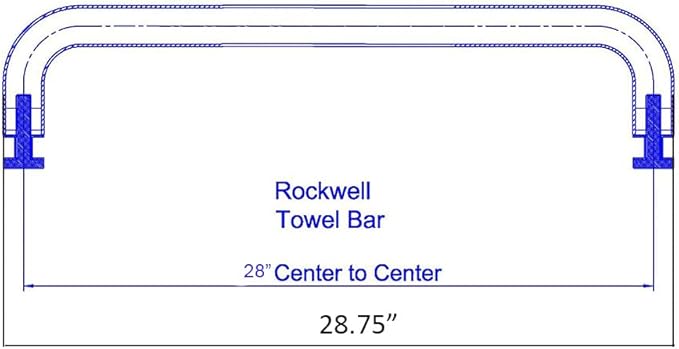 Rockwell Security Mont Hard Single Sided Towel Bar 28 Inch Glass Brushed Nickel Finish for Commercial and Residential Frameless Heavy Glass Shower Doors (Brushed Nickel, 28 Inch)