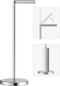 Chrome Toilet Paper Holder Stand, Freestanding Tissue Roll Holder for Bathroom, 304 Stainless Steel Rustproof Toilet Paper Stand Storage for 4 Rolls(Fits All Rolls)