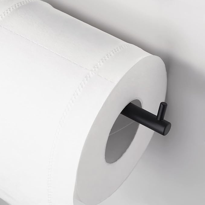 KES Toilet Paper Holder Self Adhesive Stainless Steel Tissue Towel Paper Roll Holder RUSTPROOF Matte Black, A7070-BK