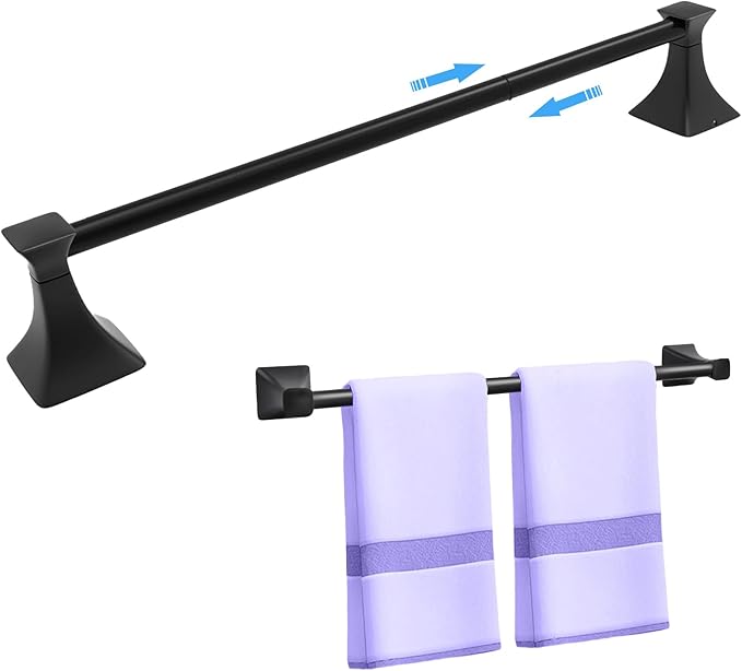 Adjustable Towel Bar, 18''to 24''Towel Racks for Bathroom Wall, Thicken Stainless Steel Bath Towel Holder for Shower, Modern Home Decor Towel Rod