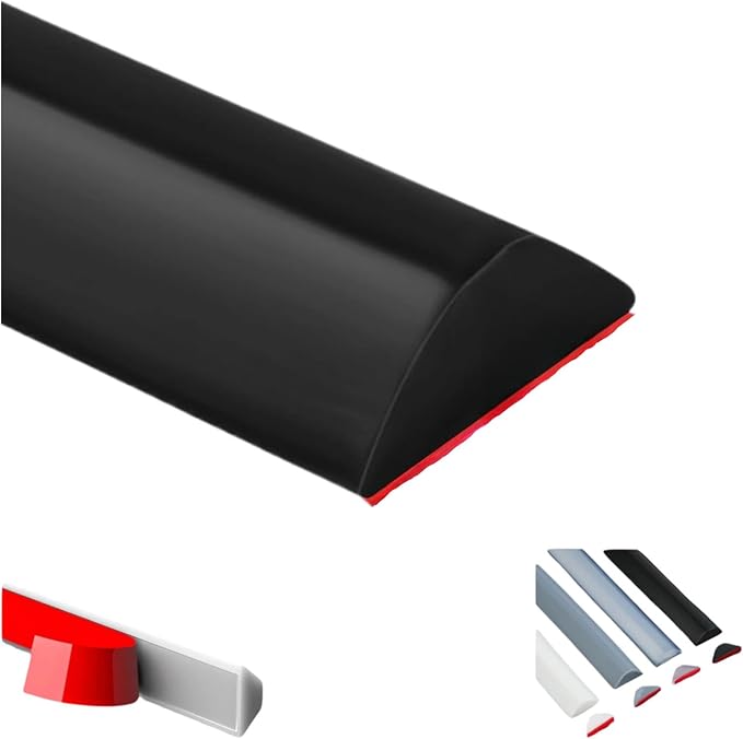 39in-Shower Threshold Water Dam,Shower Water Guard,Flexible Waterproof Splash,Self-Adhesive-Easy Install,for Use in Thresholds of Bathrooms and Kitchens Countertop Bedrooms(Black)