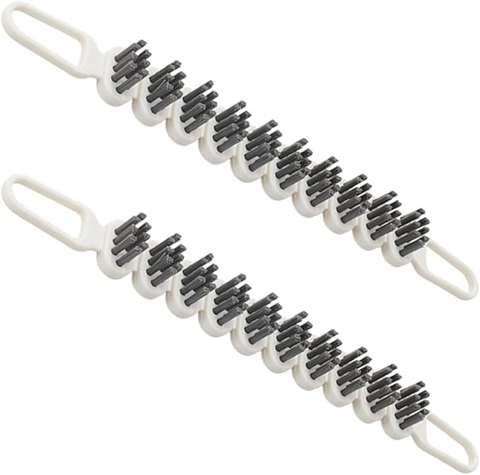 DOITOOL 2pcs Bendable Crevice Cleaning Brush Double-end Hard Bristle Tool for Kitchen Metal Surface and Gap Cleaning