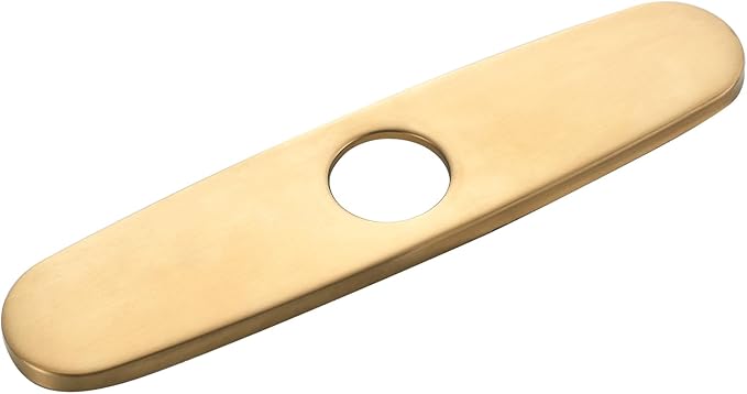Hole Cover Deck Plate Escutcheon 10 Inch for Bathroom or Kitchen Sink Faucet Single Hole Stainless Steel Brushed Gold Faucet Deck Plate