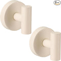Suction Cup Hooks for Shower - Bathroom Reusable Hooks for Towels, Robes & Loofah - No-Drill Mounting on Kitchen,Walls,Metal,Glass,Mirrors,Tile & Smooth Non-Porous Surfaces (2, Milk White)