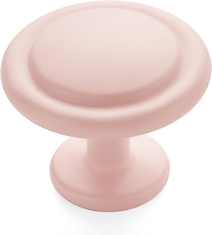 Ravinte 45 Pack 1-1/4 inch Kitchen Cabinet Knobs Pink Frosted Dresser Zinc Pulls Door Drawer Handles for Dresser Drawers