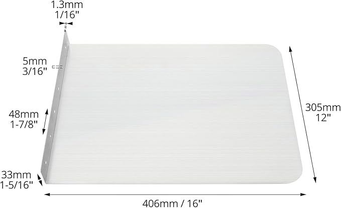 QWORK 304 Stainless Steel Splash Guard Set, Rustproof, Wear-Resistant, Quick Installation, Rounded Design for Safety