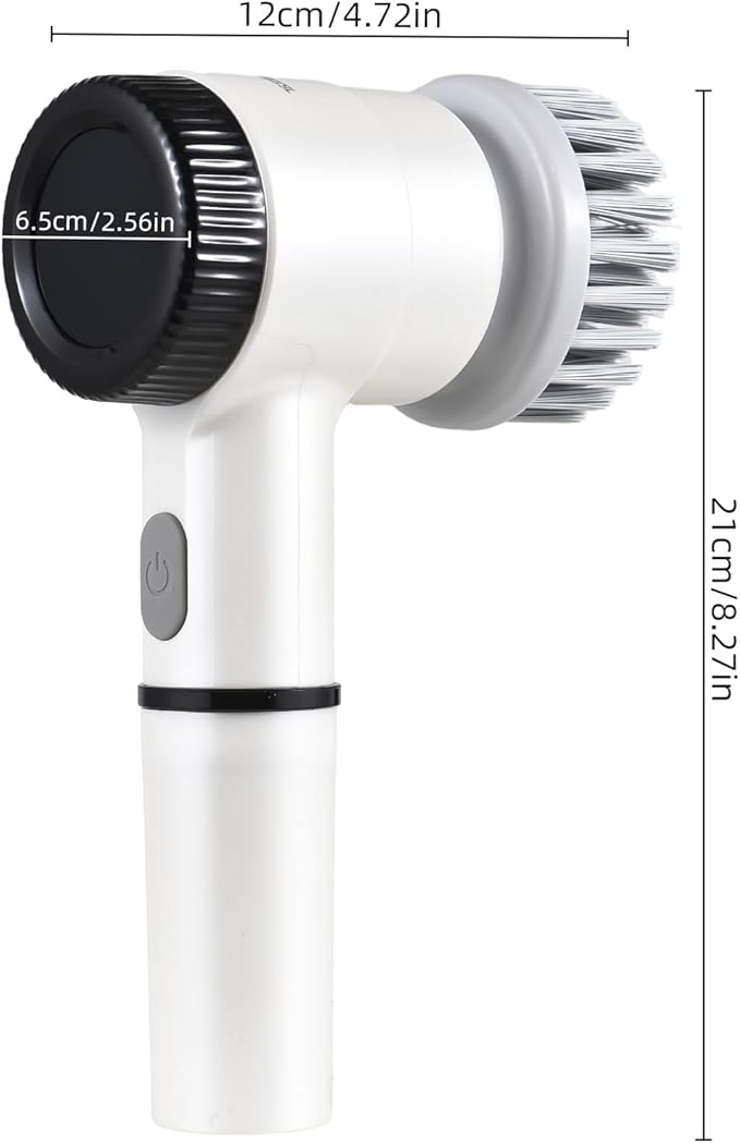 Decdeal Electric Cleaning Brush Set, Cordless Electric Spin Scrubber Waterproof 3 Speeds Digital Display Handheld Scrubber with 5 Brush Heads Ideal