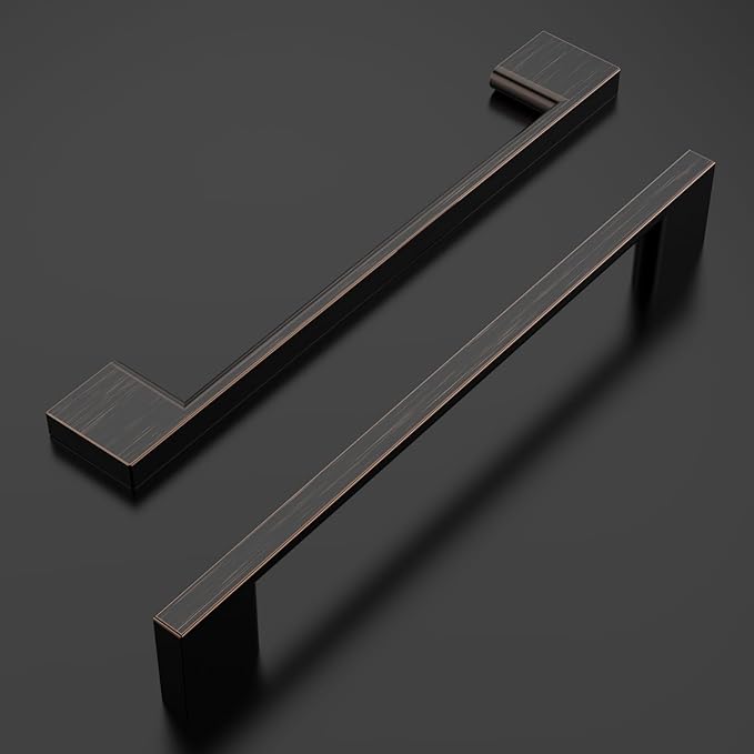 Amerdeco 10 Pack Oil Rubbed Bronze Cabinet Pulls 6.25 Inch(160MM) Hole Centers Kitchen Cabinet Handles Cabinet Hardware Kitchen Handles for Cabinets Cupboard Handles Drawer Pulls ZH0060