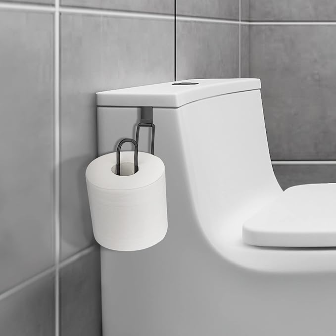 Over The Tank Toilet Paper Holder Black, Toilet Paper Holder, Toilet Paper Roll Holder, Bathroom Toilet Paper Storage-Black