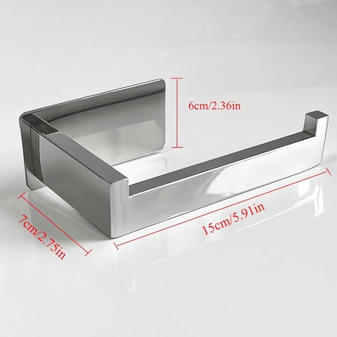 SUS 304 Stainless Steel Toilet Roll Holder Self Adhesive Suction Chrome Finish Toilet Paper Holder Rack Bathroom Accessories Paper Dispenser