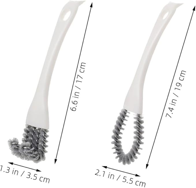 2pcs Multifunctional Kitchen Cleaning Brushes Set, Heavy Duty Grout Cleaner Brush and U-Shaped Crevice Scrubber, Soft Bristle Tool for Stove, BBQ Grill, and Hard-to-Reach Corners