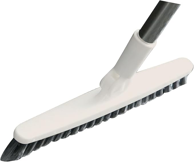 Long Handle Crevice Brush Floor Tile Grout Brush Corner with Sturdy Plastic for Bathroom Kitchen Toilet (Beige 120cm)