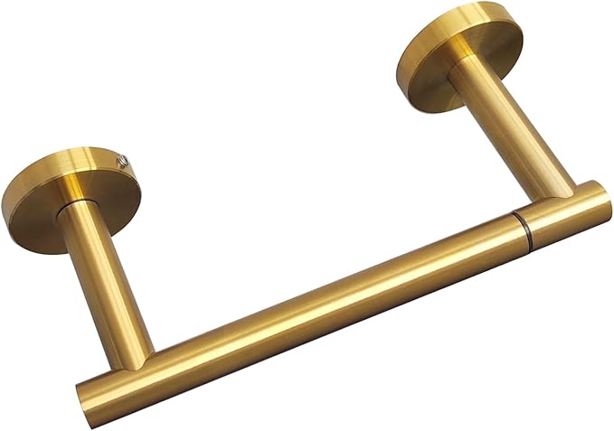 Pivoting Toilet Paper Holder Large Mega Toilet Roll Dispenser Modern Stainless Steel Tissue Roll Holder for Bathroom Commercial RV Use Wall Mounted (Brushed Gold)