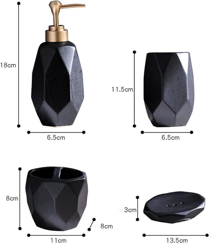 Ceramic Bathroom Accessory Sets Decoration Mouthwash Cup Toothbrush Holder Shampoo Dispenser Toilet Shower Organizer