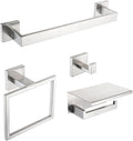 4-Pieces Bathroom Accessories Set, Towel Bar Towel Racks Towel Holder Toilet Paper Holder Stainless Steel Bathroom Hardware Set Wall Mounted Towel Racks for Bathroom, Brushed Nickel, 16 Inch
