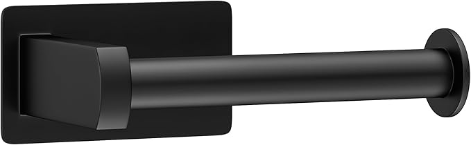 Toilet Paper Holder, Self-Adhesive Toilet Paper Roll Holder for Bathroom and Washroom, No-Drill SUS 304 Stainless Steel,Matte Black