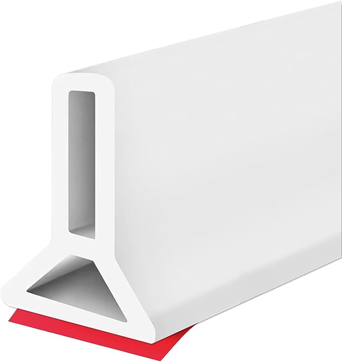 2"H 39"L Collapsible Shower Water Dam Shower Threshold Water Stopper Barrier and Retention System and Keeps Water Inside Threshold Dry and Wet Separation
