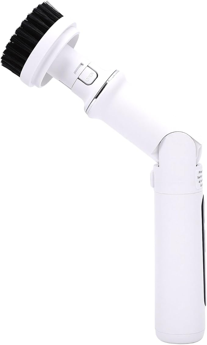 Aramox Electric Spins Scrubber, Scrubber Brush 3 Speed with 8 Replacement Heads Wet Dry Cleaning Brush for Kitchen Bathroom