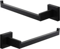 LANC Bathroom Hand Towel Holder 10 Inche Matte Black Hand Towel Bar 2 Pack Left and Right Side Square Towel Ring for Kitchen Toilet Wall Mount Stainless Steel Modern Towel Rack,A8806MB-LRP2