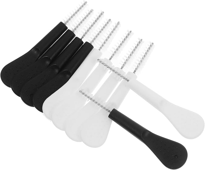 MERRYHAPY 10pcs Gap Cleaning Brush Set Hard Bristles, Mini Multi-Purpose Scrubbing Tools for Keyboard, Grout, Bottle, and Window Cleaning, Black and White for Home and Kitchen Use