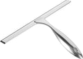 Stainless Steel Shower and Car Window Squeegee 10-inch Blade with Adhesive Hook Glass Cleaner for Bathroom and Vehicle Use