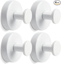 Reusable Heavy Duty Suction Cup Hooks for Kitchen/Bathroom/Shower - Wet-Proof Hooks for Towels, Robes, Loofah&Wreaths/No Drill Mounting on Glass, Tile, Metal (4, White)