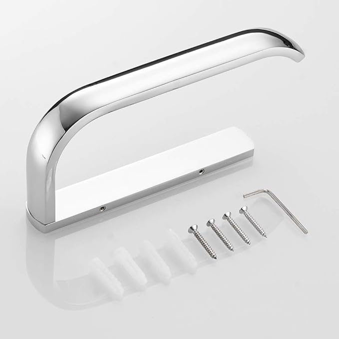 BESy Brass Toilet Tissue Paper Holder Polished Chrome Bathroom Accessories Fixtures Wall Mounted, Rust Protection