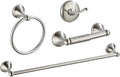 4 Piece Bathroom Accessory Set(Adjustable Towel Bar, Towel Ring, Toilet Paper Holder,Towel Hook), Wall Mounted Bathroom Hardware Accessories Set,Brushed Nickel