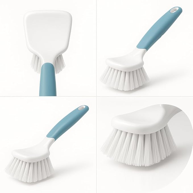 K3M Multipurpose Brush for Household Cleaning, Compact Handheld Scrub Brush with Durable Bristles, Non-Slip Grip for Indoor Surfaces and Everyday Tasks